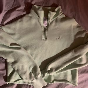 light green hollister half zip